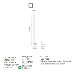 PIVOT Lange LED Bodenstehleuchte