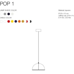 POP 1 Design Pendelleuchte halbkugelform