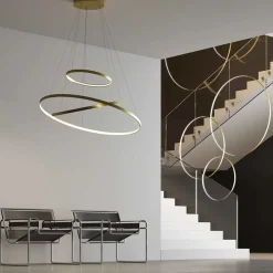 RINGS Ring LED Design Hängeleuchte Messing