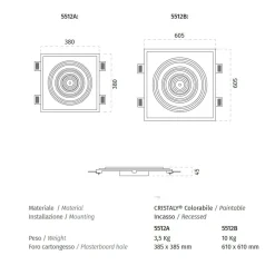 RITMO Einbau-Deckbaldachin für Pendelleuchte