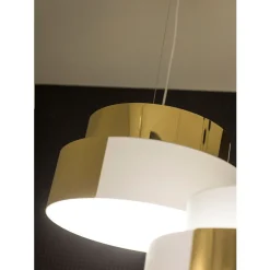 ROLLO Design Pendelleuchte mit Messing-Blende