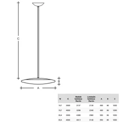RONDO Flache Glas Hängeleuchte mit Stab-Halterung