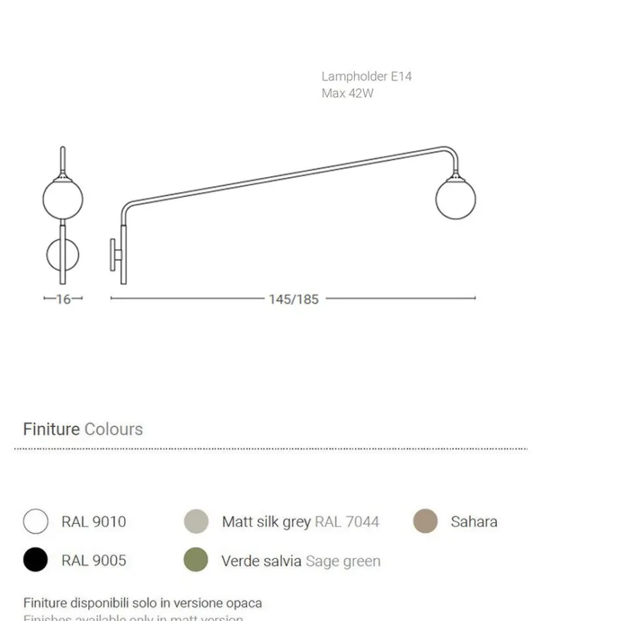 SAN BABILA Wandlampe mit langem Ausleger