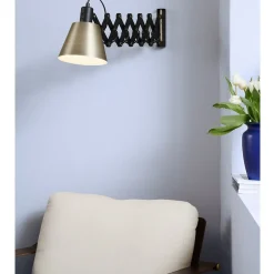SCISSOR Scherenlampe mit Messing-Schirm