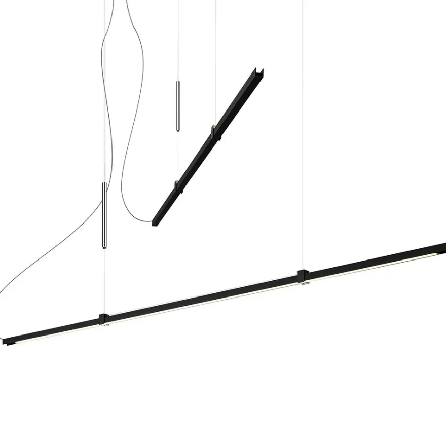 SYBILLA Lange schmale LED Linien-Pendelleuchte höhenverstellbar