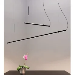 SYBILLA Lange schmale LED Linien-Pendelleuchte höhenverstellbar