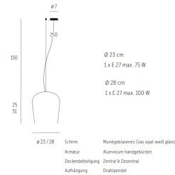 SYSS Hochwertige Glas-Pendelleuchte