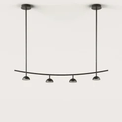 TANA Lange Design Hängeleuchte in Schwarz
