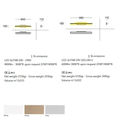 TRATTO BIMISSION Längliche LED Wandleuchte