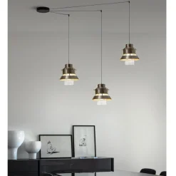 TRE GRAZIE 3-flam. moderne Hängeleuchte Bronze