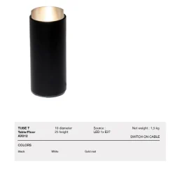 TUBE T Kleine Design-Stehleuchte in zylindischer Form