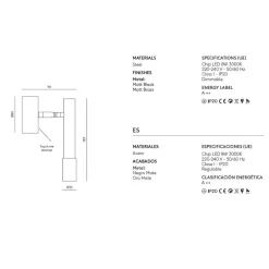 YCRO Dimmbare Wandleuchte mit beweglichem Arm