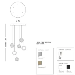 YO-YO 7-flammige Design Hängeleuchte
