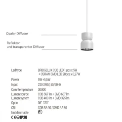 YUNA Kleine Pendelleuchte Up&Down Light
